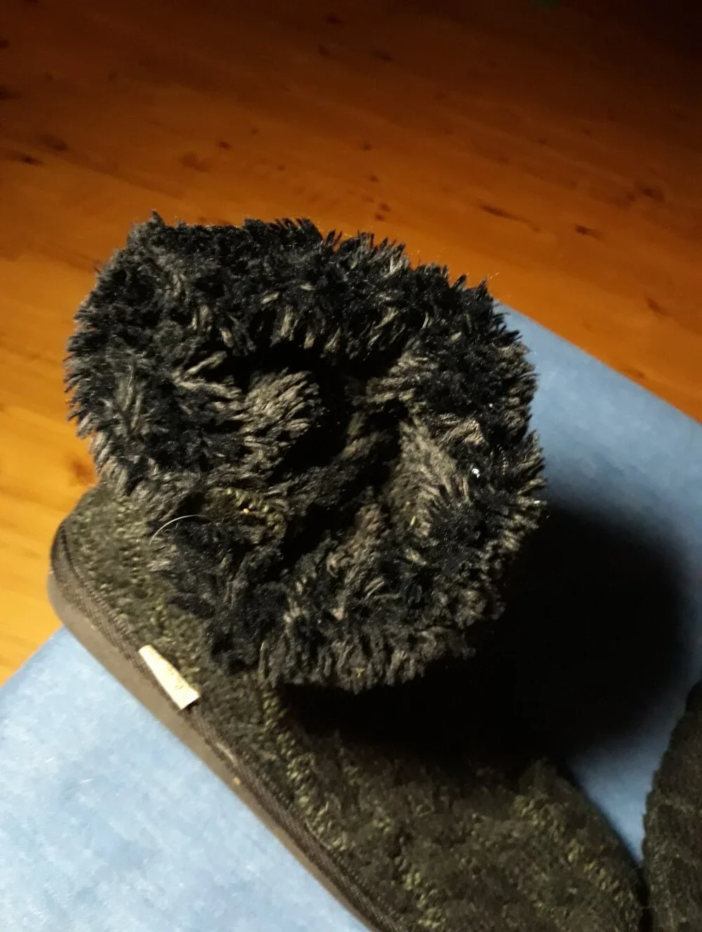 black tall furry boots